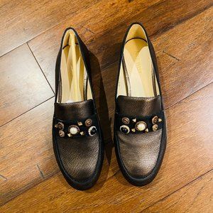 Nine West Pewter Leather Loafer